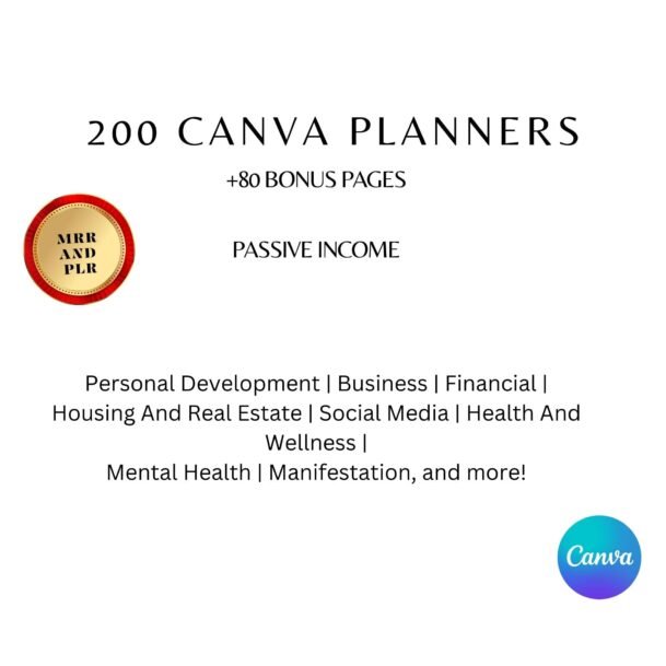 All-in-One Digital Planner & Printable Bundle – 7600+ PLR Pages, 200 Canva Templates, MRR Included - Image 10
