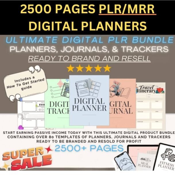 All-in-One Digital Planner & Printable Bundle – 7600+ PLR Pages, 200 Canva Templates, MRR Included - Image 3